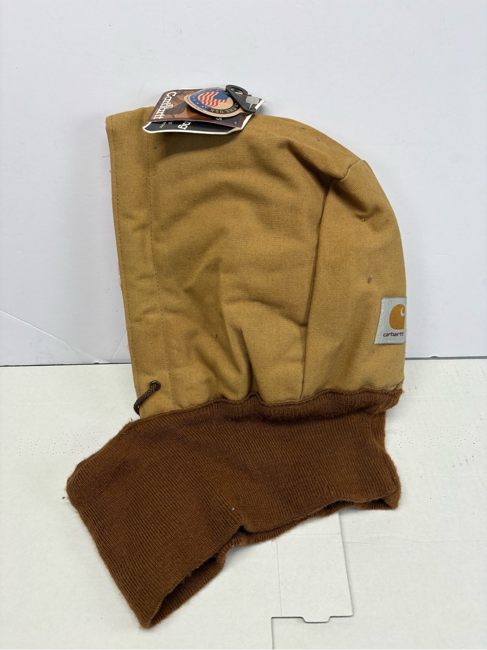 NWT Vintage Carhartt Insulated A08 BRN Duck Canvas Hood Quilted Lining Made USA